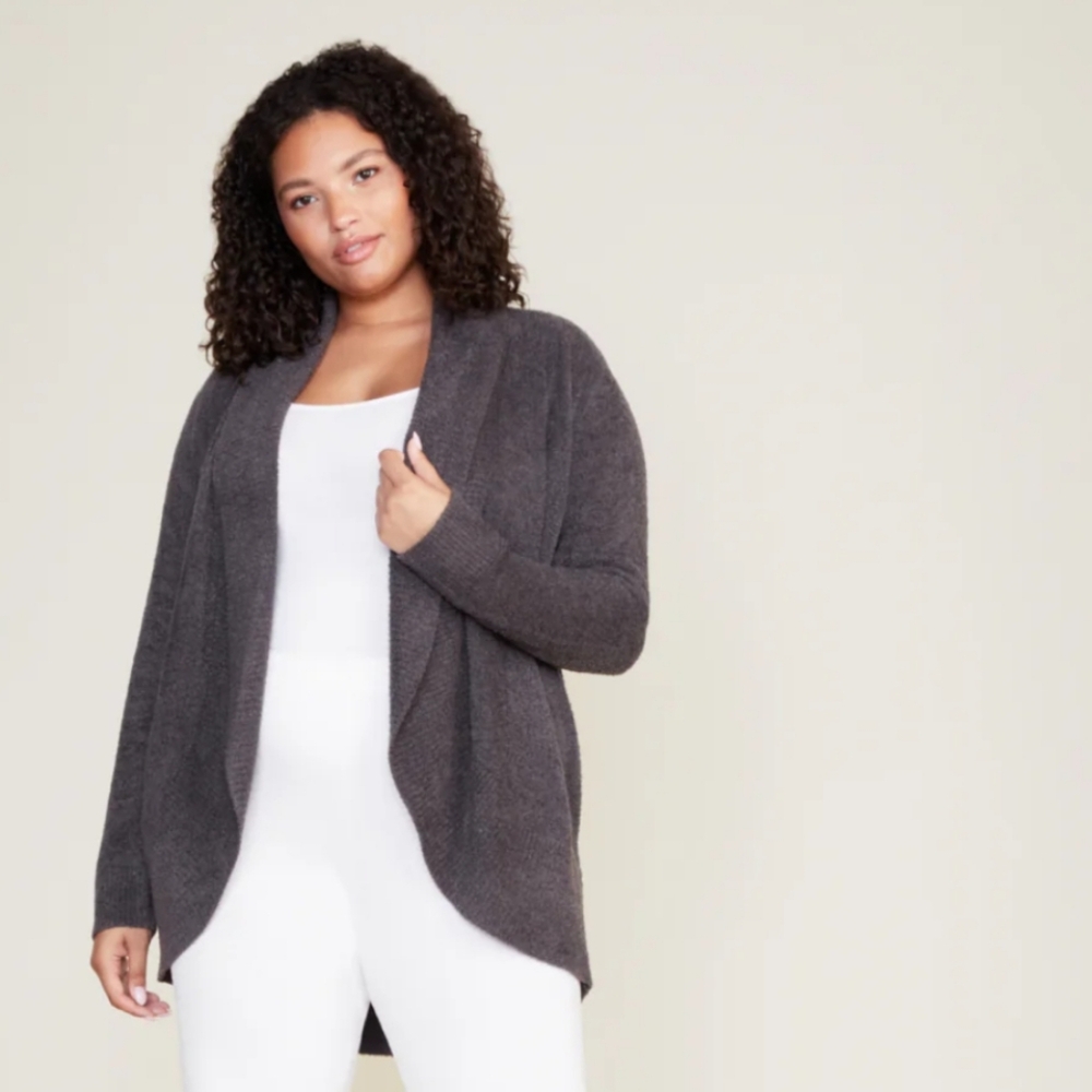 Barefoot Dreams CozyChic Lite Circle Cardi SzM Carbon